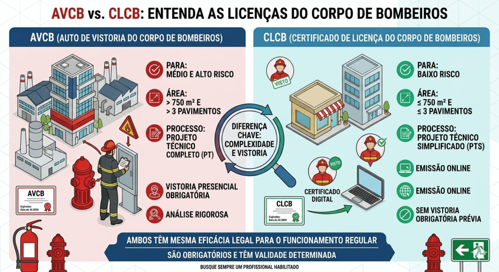 Diferença entre AVCB e CLCB: qual sua empresa precisa