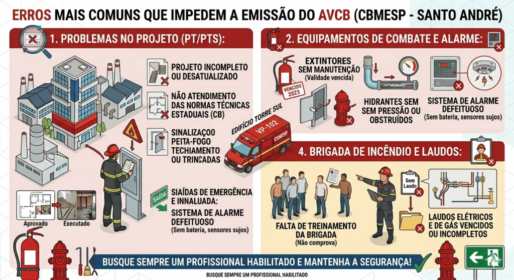Erros mais comuns que impedem a emissão do AVCB